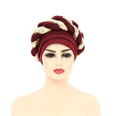 Latest African Auto Geles Headtie Already Made Headties Shinning Sequins Turban Cap for Women Ready Female Head Wraps