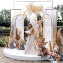 Golden metal balloon arch bracket 3-piece set (7.2 feet/6.6 feet/6 feet) suitable for wedding ceremonies, birthday parties