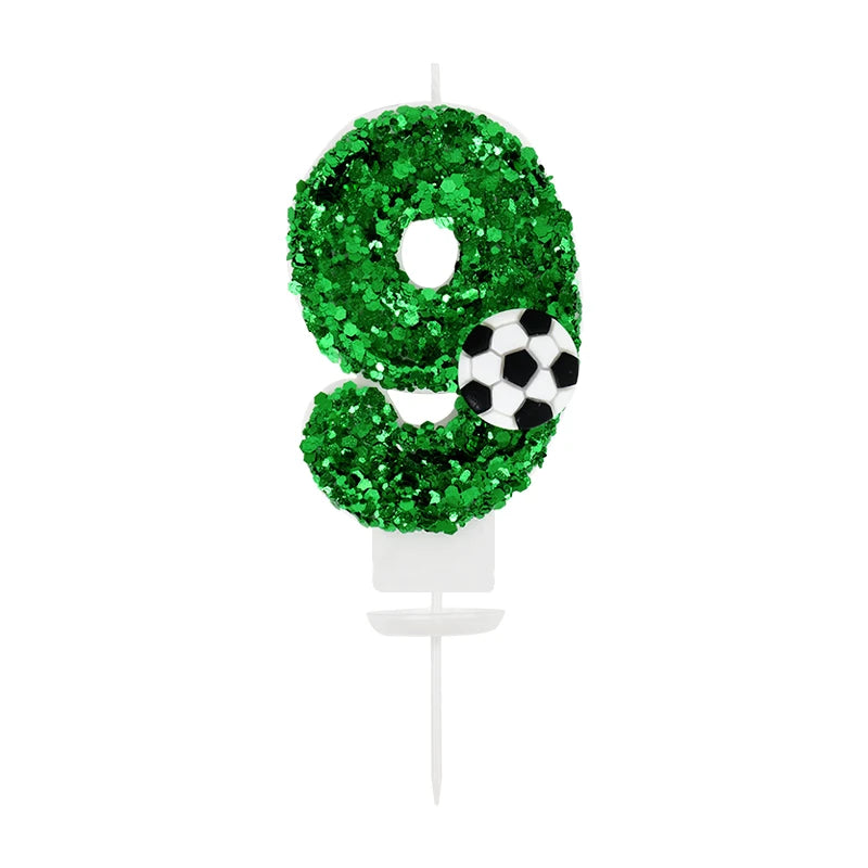 0-9 Numbers Football Cake Candle Kids Sports Theme Football Birthday Party Decoration Favors Cupcake Topper Cake Decor Supplies