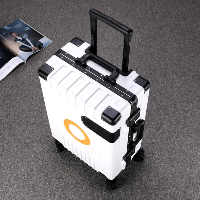 Large Capacity Suitcase Aluminum Frame Silent PC Luggage Travel Bag with Wheels Password Lock Trolley Case 22 24 28 Inch