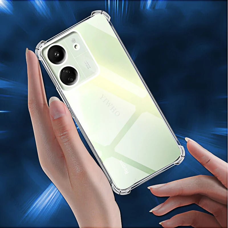 Transparent Phone Case for Xiaomi Redmi 13C New Ultra Thin Soft TPU Silicon Gel Camera Protect Back Clera Cover 13 C 23100RN82L