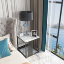 Luxury White Square Marble Coffee Table, Modern Side & End Table for Living Room, Bedroom, Sofa Couch or Balcony
