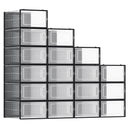 SONGMICS Shoe Boxes, Pack of 18 Stackable Shoe Storage Organisers, Foldable and Versatile for Sneakers, Fit up to UK Size 11