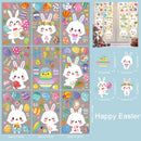 Easter Bunny Window Static Stickers Spring Flowers Living Room Window Glass Stickers Home Decorations Resurrection Day 2025