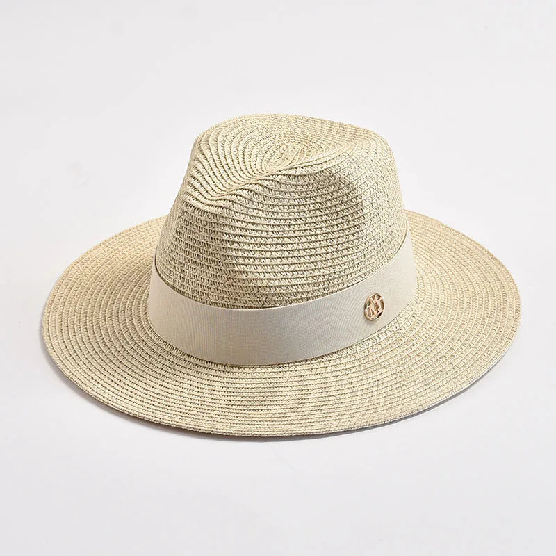 New Summer Straw Hat for Women Panama Soft Shaped Beach Sun Hat Outdoor UV Protection Travel Hat Sombreros De Mujer
