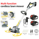 600W Cordless Grass Trimmer, 4-in-1 Lawn Trimmer,Wheel Edge Cutter,Lawn Mower,Brush Cutter with 21V Battery and Fast Charger