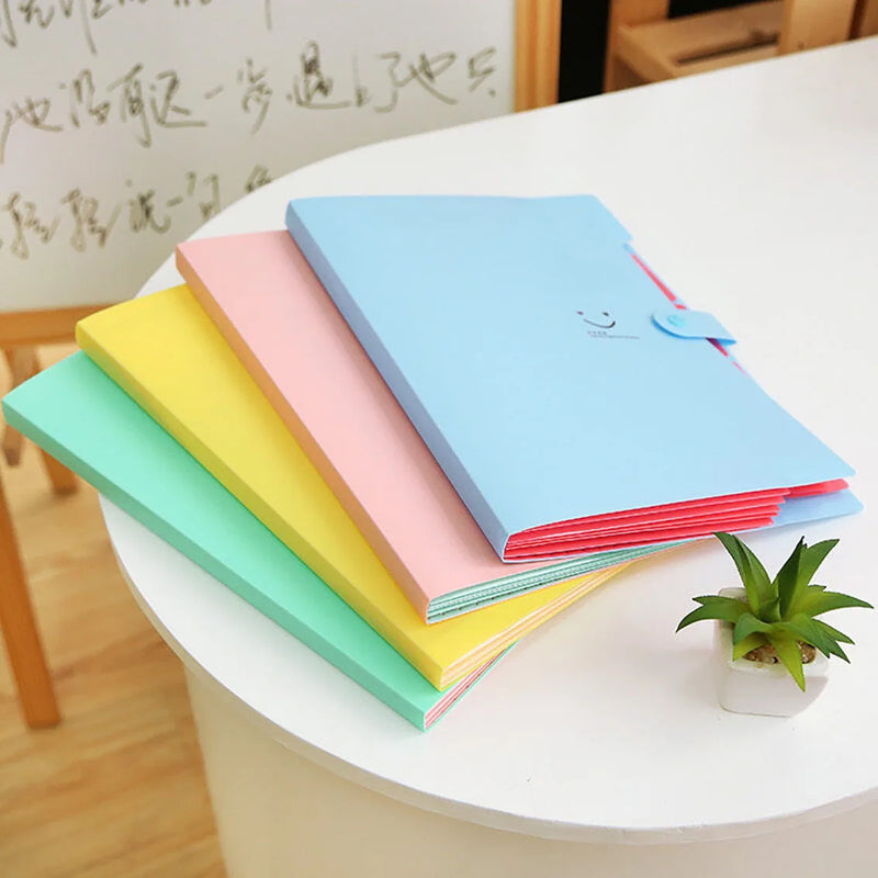 5page Classic Accordion File Folders - A4 Document Storage Bags with Plastic Material and Test Roll Holder - Durable and Expanda