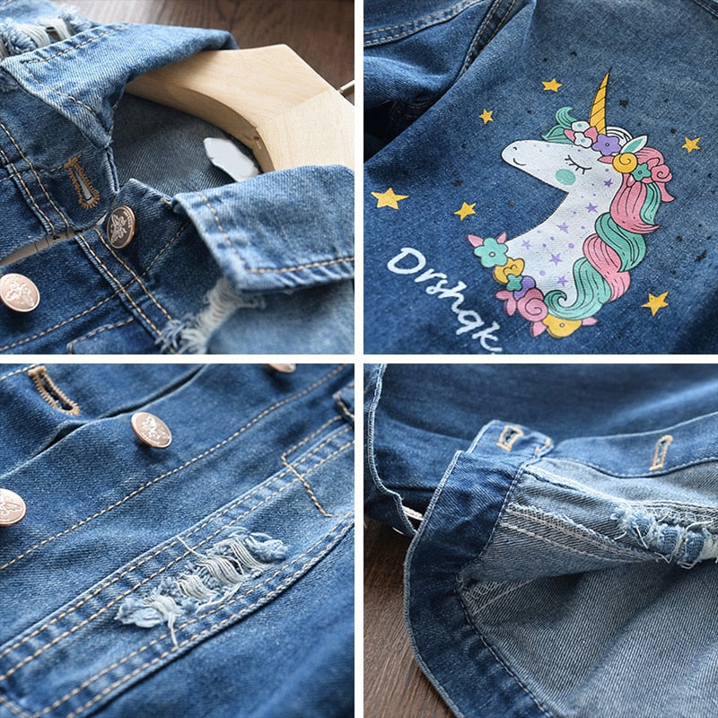 Bear Leader Girls Denim Coats New Brand Spring Kids Jackets Clothes Cartoon Coat Embroidery Children Clothing for 3 8Y