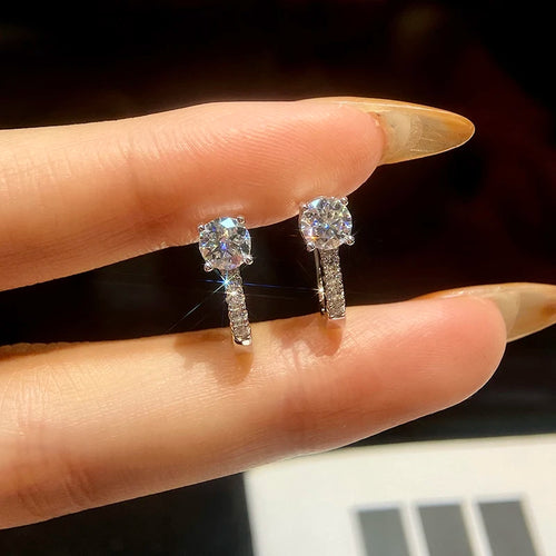 DW Luxury 0.5ct Certified Moissanite Wedding Earrings for Women Gift Lab Diamond 925 Sterling Silver Original Fine Jewelry