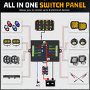 COLIGHT  12/8 Gang Switch Panel with App Control Turn On/Off Multifunction 12V 24V Switch Panel for Truck Car Boat Truck RV SUV