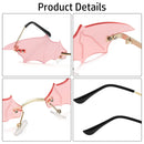 New Design Bat Sunglasses 2022 Trendy Rimless Slim Sun Glasses Novelty Metal Frame Sun Shades Fashion Party Cosplay Eyewear
