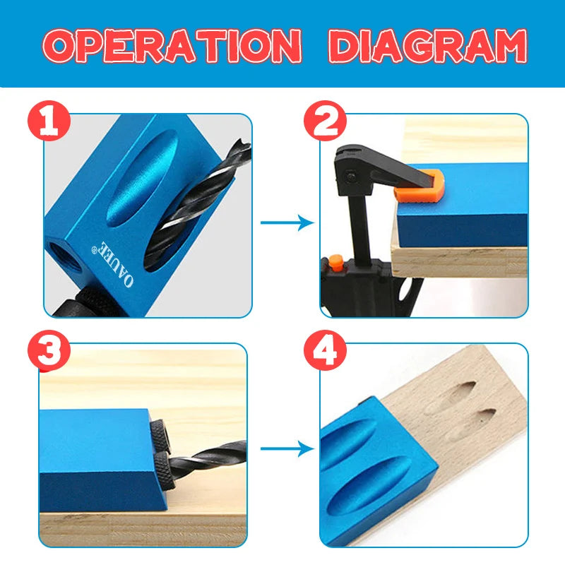 Woodworking Oblique Hole Drilling Locator Jig For Drilling 15 Degree Angle Drill Guide Set Furniture Jig Joinery Carpentry Tools