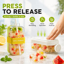 2 in 1 Ice Cube Tray Water Bottle Portable Ice Maker Mold Press Water Fill Ice Bucket Box for Summer Drinks