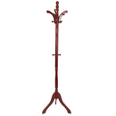 Wood Coat Hat Rack Stand Clothes Hanger Hall Tree Height Adjustable Entryway Clothes Rail