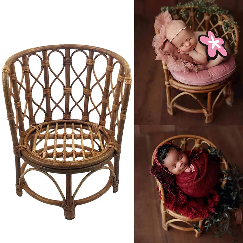 Newborn Photography Props Rattan Chair Bamboo Bed Bebe Basket Container Girl Boy Posing Studio Shooting Photo Props Fotografia