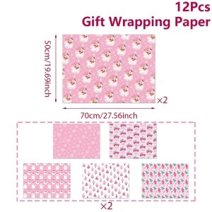 Christmas Gift Wrapping Paper Roll Merry Christmas Decoration For Home 2024 Navidad Noel Natal Kerst Happy New Year 2025