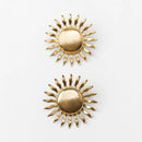 2024 New ZA Fashion Golden Big Sun Shape Metal Earrings Women Indian Vintage Retro Punk Statement Earrings Jewelry