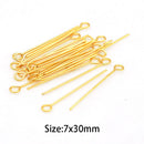 30pcs/Lot Stainless Steel Eye Head Pins for DIY Jewelry Making Wholesale Never Fade Rainbow Silver Gold Color