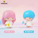 New Keeppley Sanrio Building Block Kuromi Gemini Hellokitty Cartoon Ice Cream Cake Decoration Model Children's Toy Birthday Gift