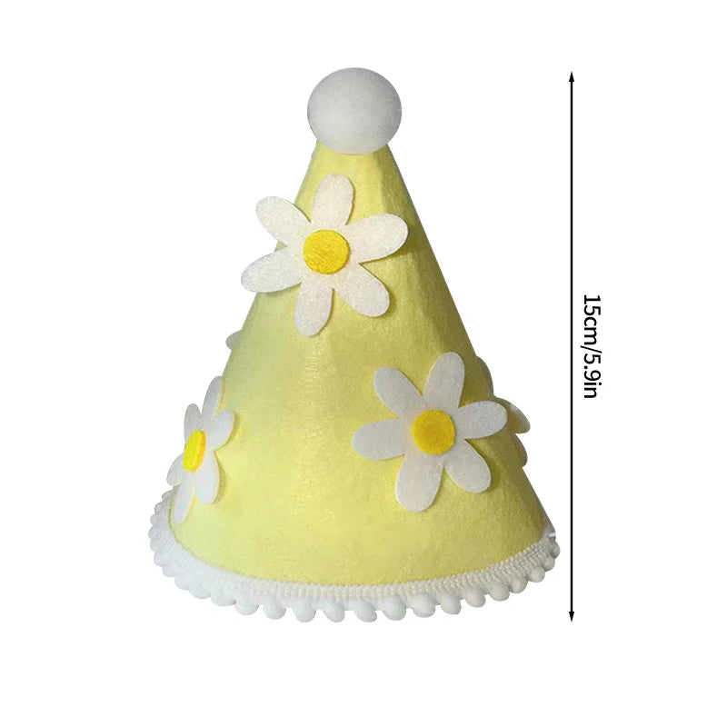 Birthday Party Hat Baby Shower Crown Event Decoration Supply Daisy Party Hats Baby Crown 1 Year Children's Day Gift Party Decor