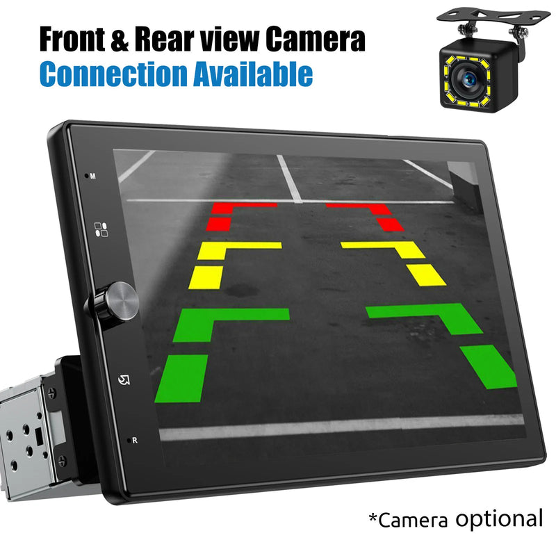 ESSGOO 10.4" Car Stereo Single DIN Wireless CarPlay Android Auto Rotatable Touch Screen Bluetooth GPS Nav Radio Player Head Unit