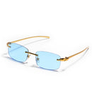 Ruiao rimless sunglasses UV400 fashion square metal glasses for men women designer man's brand sun glasses shades for outdoor