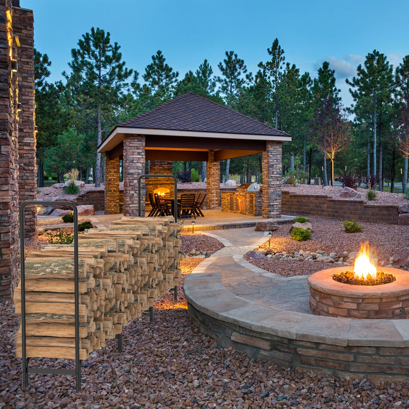 12ft/8ft Metal Firewood Rack Adjustable Outdoor Log Rack Holder Wood Stacker