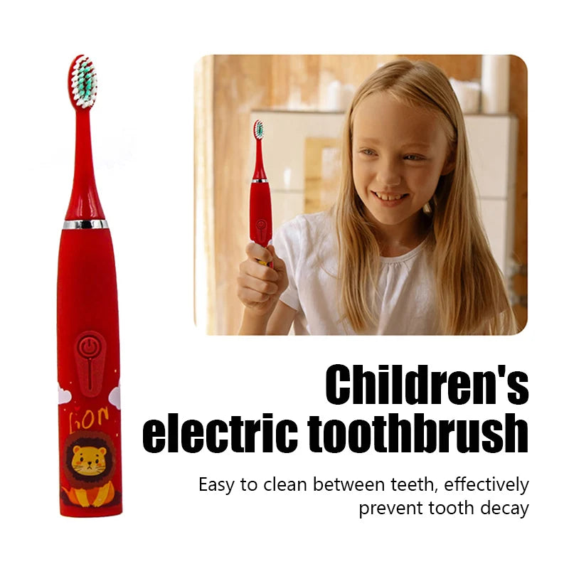 Child Toothbrush Electric Sonic Tooth Brush for Children Teeth Cleaning Whitening with 6 Soft Nozzles Toothbrush for Kids Clean