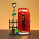 Brick Bling LED light model 21347 is suitable for Red London Telephone Box block gifts (only including lighting accessories)
