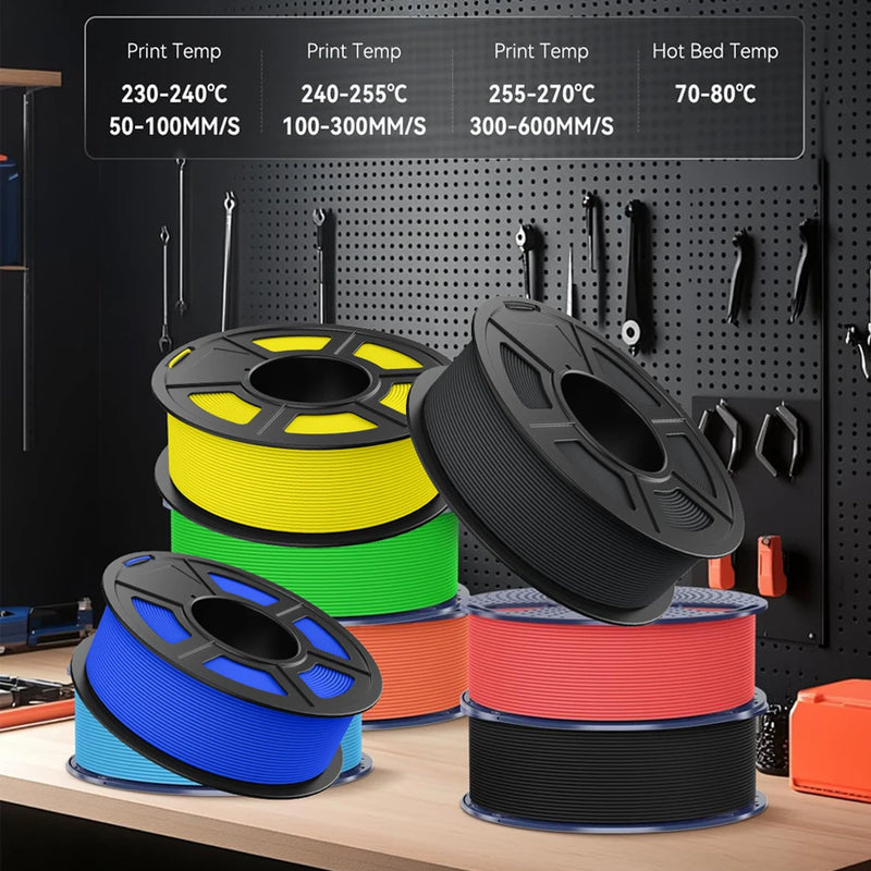 JAYO PETG 3D Filament 1.75MM High Speed PETG 3D Printer Filament 4Rolls High Flow Speedy Matte Effect 3D Printing Mateials