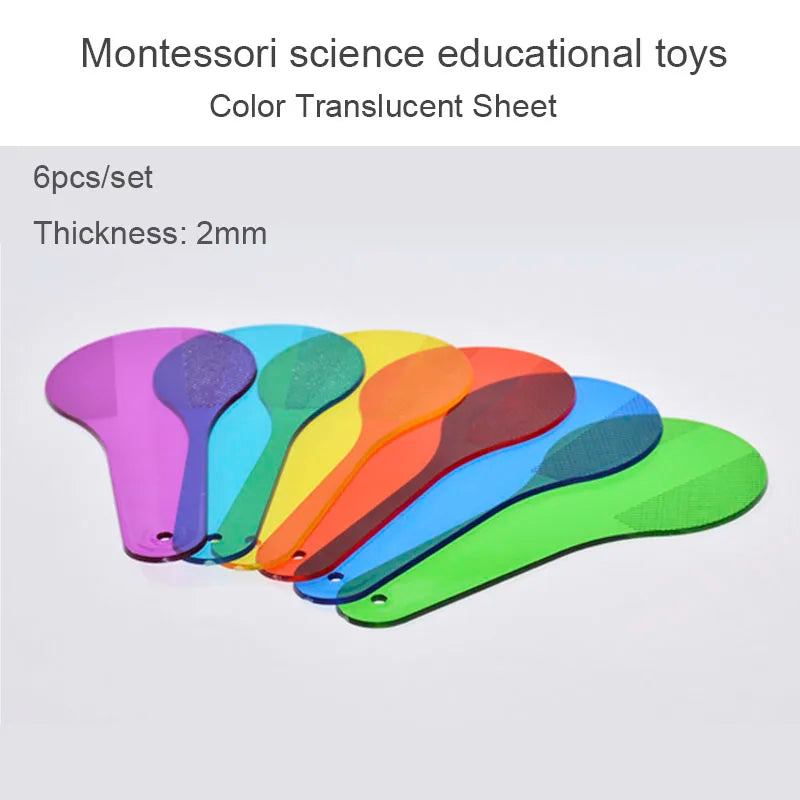 Montessori Color Exploration Sense Toys Colorful Film Colors Changing Filter Board Early Science Educational Toys Gift Children