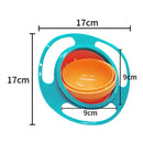Universal Gyro Bowl Practical Design Children Rotary Balance Novelty Gyro Umbrella 360 Rotate Spill-Proof Solid Feeding Dishes