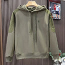 Loose Men's Hooded Sweatshirt Solid Black No Brand Cheap Simple Warm Male Hoodie Funny Overfit Sweat Shirt Tops High Quality Emo