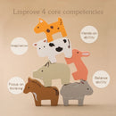 Montessori Toys Baby Animal Train Toys Wooden Animal Stacking Toy Blocks Game Hands-on Queuing Ability Educational Children Gift