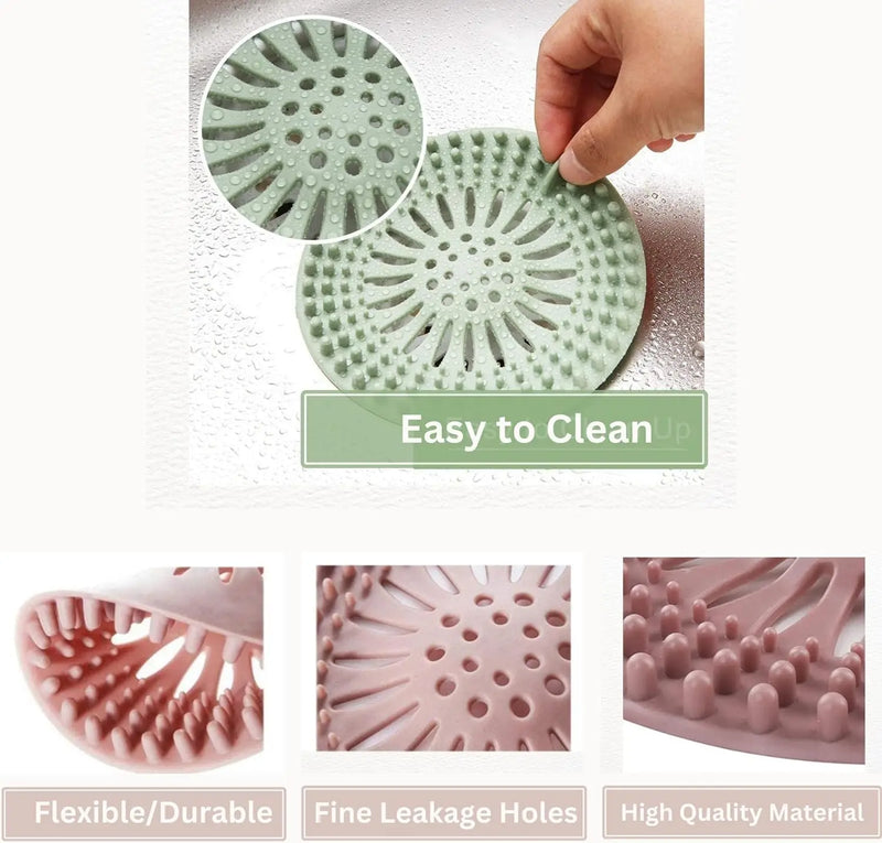 Hair Silicone Drain Strainer Shower Catcher Hair Sewer Filter Floor Drain Strainer Kitchen Deodorant Plug Bathroom Accessories