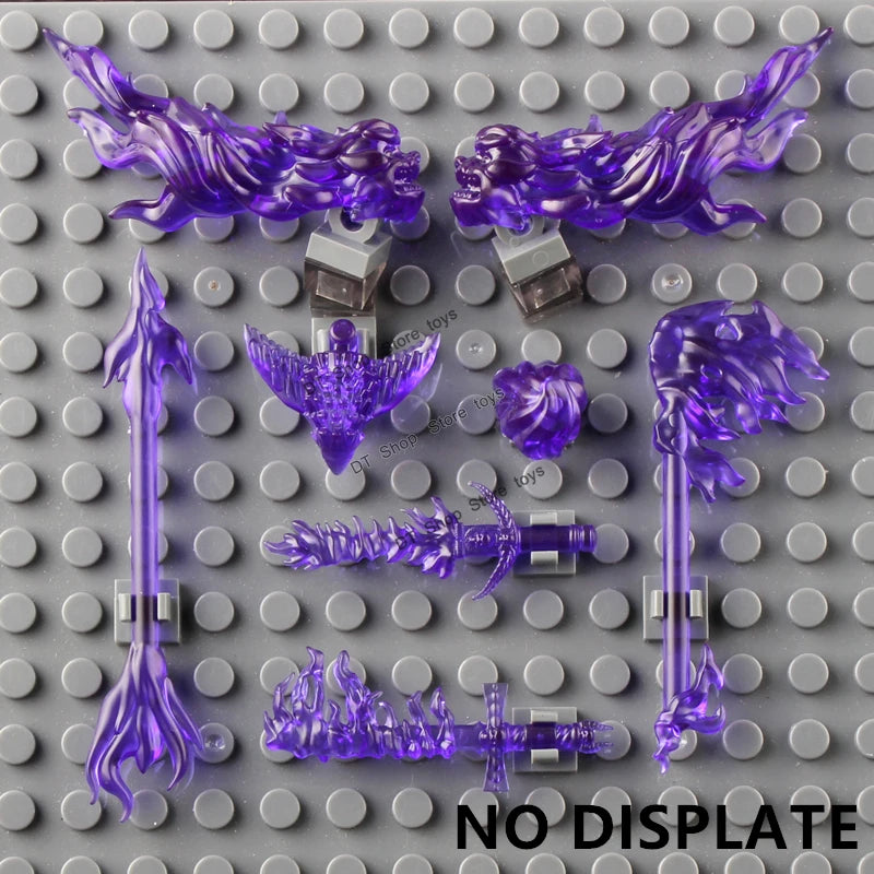 5PCS Cartoon Special Effects Pieces Arm Fist Wind Lightning Leg Flames Weapons Accessories Assemble Scene Bricks Kids for Toys