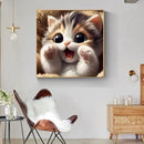 HUACAN 5D DIY Diamond Painting Cat Cute Full Square Round Diamond Mosaic Animal New Arrivals Home Decor