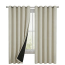 Solid 100% Blackout Curtain for Living Room Grommets Top Thermal Insulated Light Blocking Curtain Drapes for Home Patio Privacy
