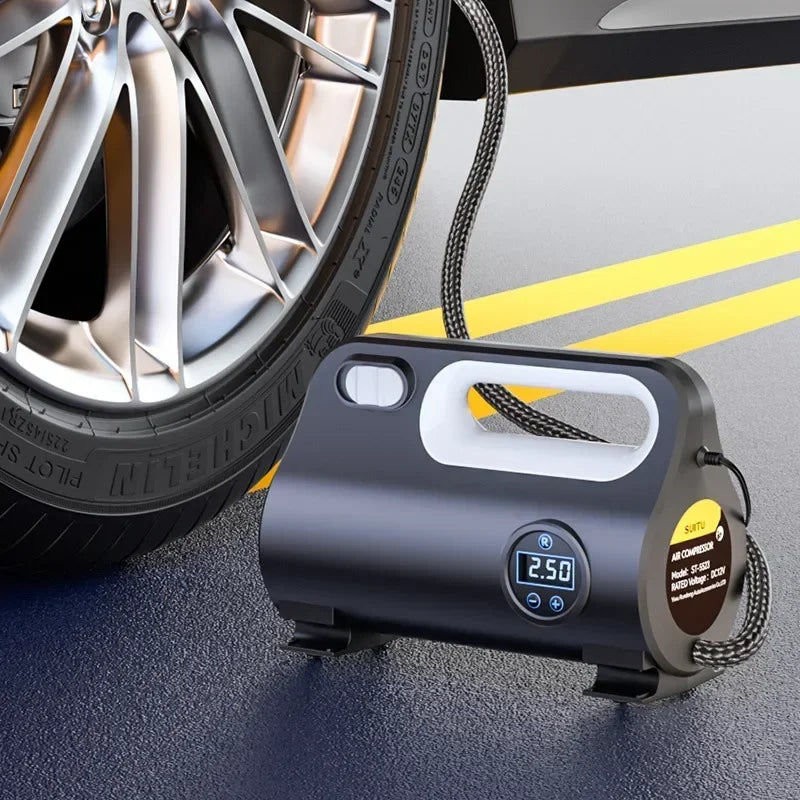 Car Electric Air Pump Tire Inflator Digital Inflation Pump LED Lamp 12V Portable Air Compressor For Car Motorcycles Bicycle Ball