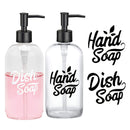2PCS DISH SOAP HAND SOAP Labels Kitchen Bathroom Dispenser Bottle Stickers White/Black Waterproof Labels for Dish and Hand Soap