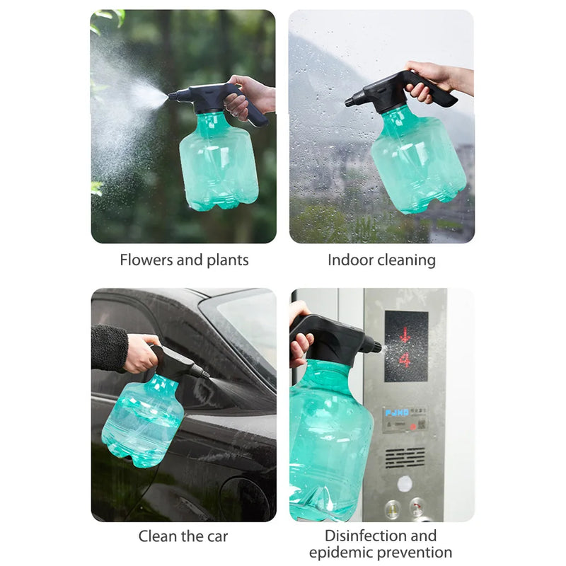 Electric Watering Flower Spray Dual Mode Plant Mist Sprayer Rechargeable Window Cleaning Tool for Home Gardening and Hair Care