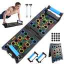 Multifunction Push Up Board, 24-in-1 Portable Strength Training Equipment,Home Workout Fitness Board with Resistance Bands
