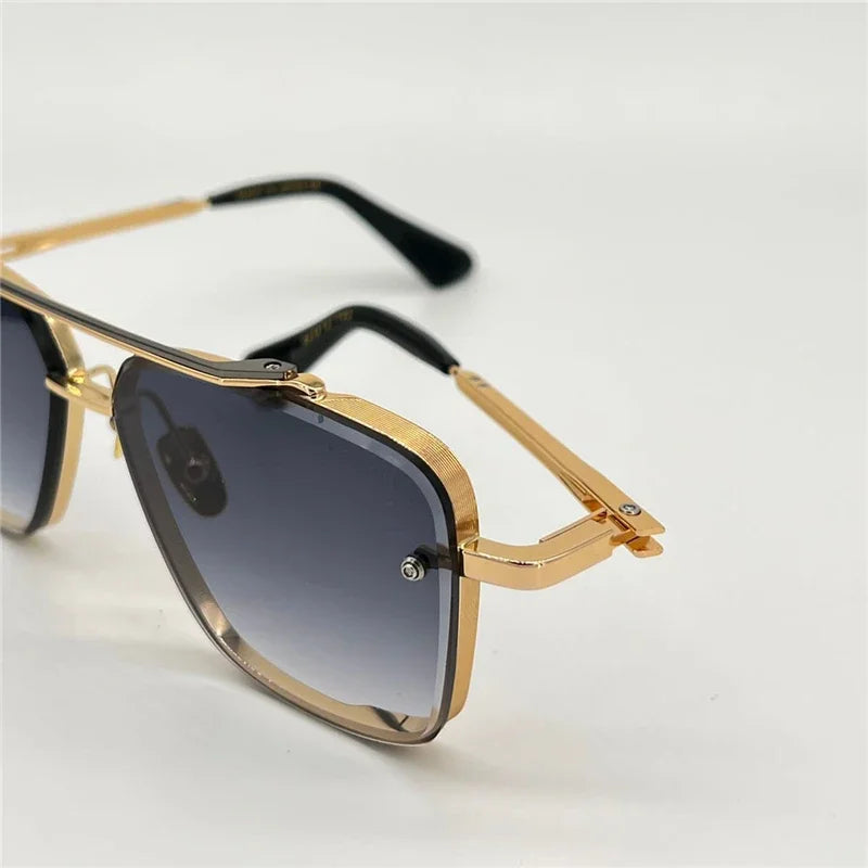 MC SIX Summer Sunglasses For Men and Women Style Anti-Ultraviolet Retro Plate Square Full Frame Eyeglasses Random Box