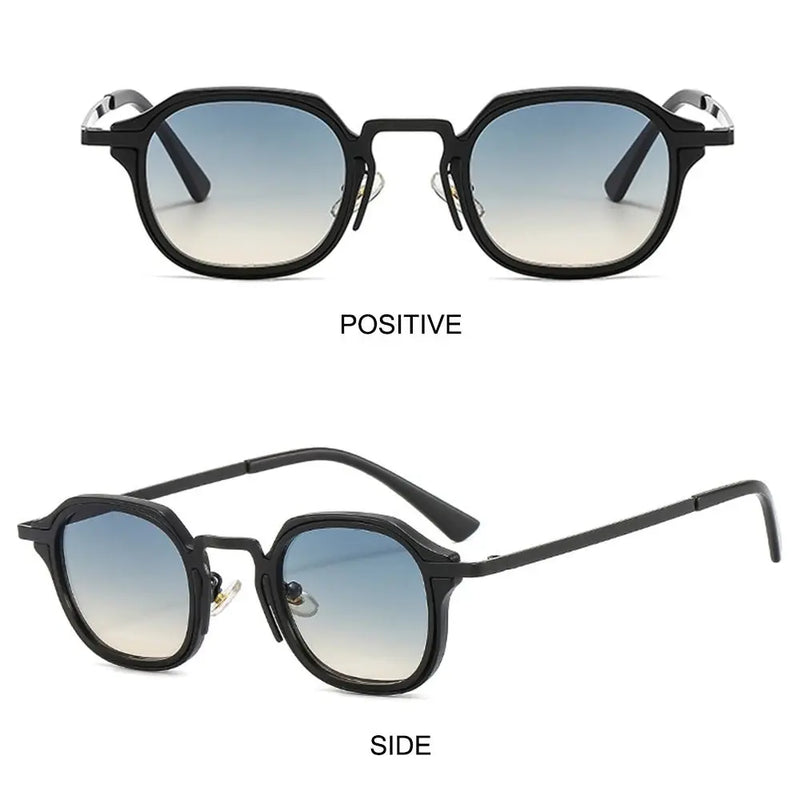 UV400 Protection Small Square Sunglasses Retro Metal Frame Y2K Driving Sun Glasses Punk Shades for Women & Men