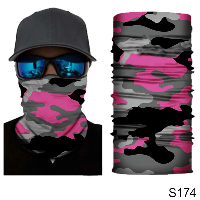 Camouflage Cycling Face Mask Scarf Neck Gaiter Men Seamless Bandana Women Headband Balaclava Tube Face Shield