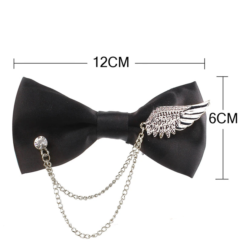 Men Black Bowtie Metal Decoratio Bow Tie For Men Women Uniform Collar Butterf Bowknot Adult Suit Bow Ties Cravats Male Bowties