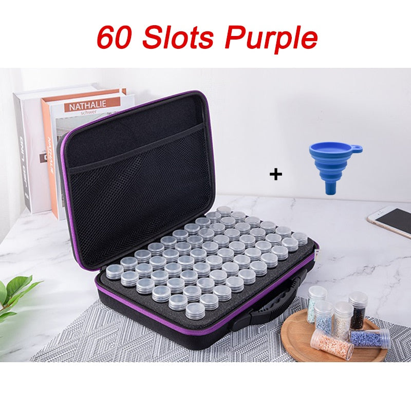 7/15/30/60 Bottles Storage Box 5D Diamond Painting Accessories Tools Storage Box Carry Case Diamant Painting Tools Container Bag