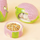 Corn-Shaped Ceramic Hamster Hideout Food Water Bottle Holder for Hamsters Gerbils Small Pets for Summer Cooling Cage Decoration