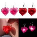 Fashion Dangle Earrings Heart LED Lights Pendant Earrings Unique Light Up Heart Drop Earring Valentines Party Jewelry Y08E
