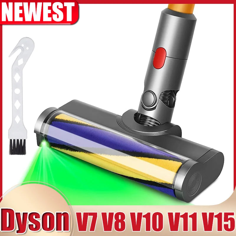 LED Floor Nozzle Brush for Dyson V7 V8 V11 V10 V15 Vacuum Cleaner  Electric Brush Soft Roller Brush Replacement Parts